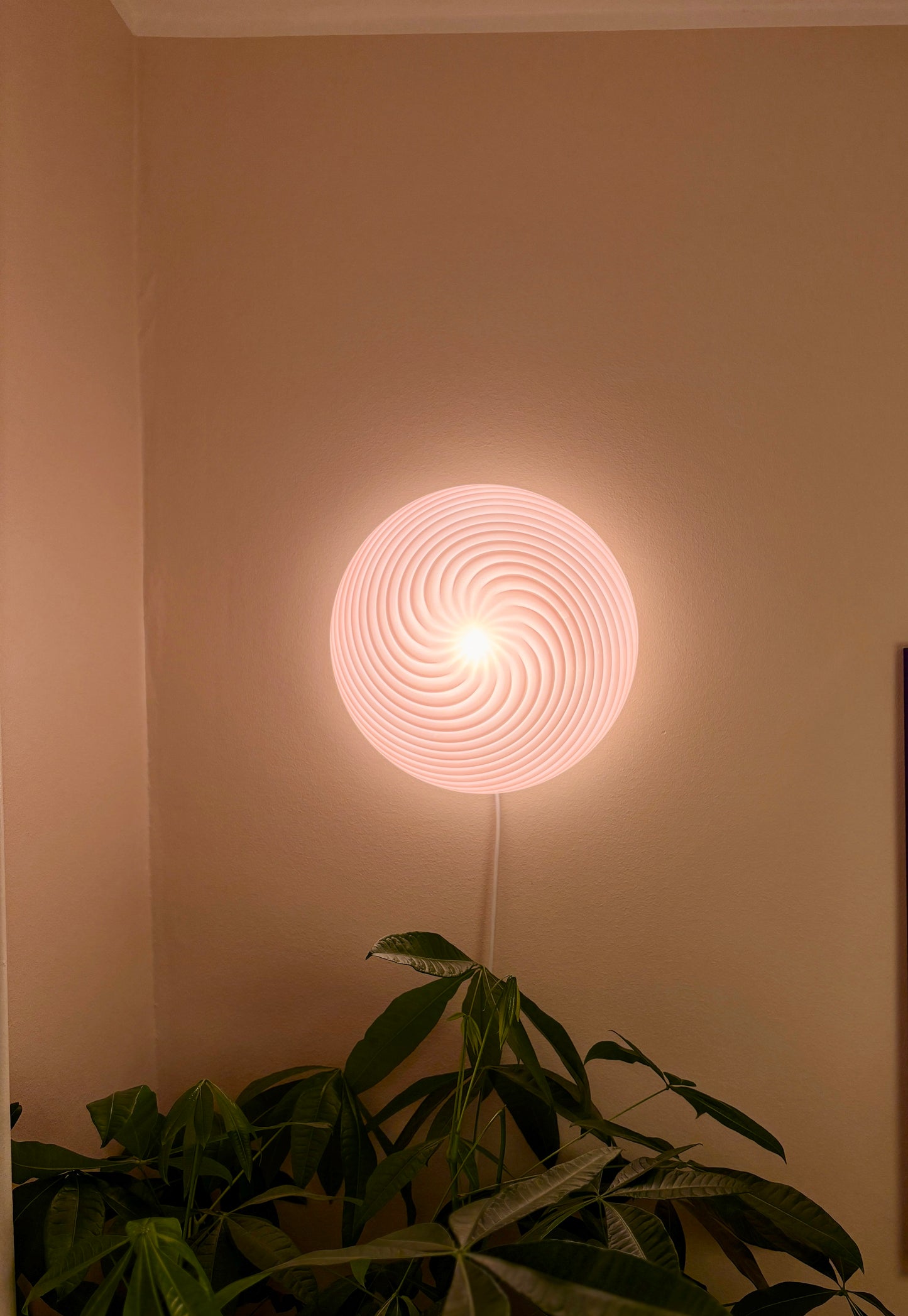 Vintage pink swirl plafond 35 cm