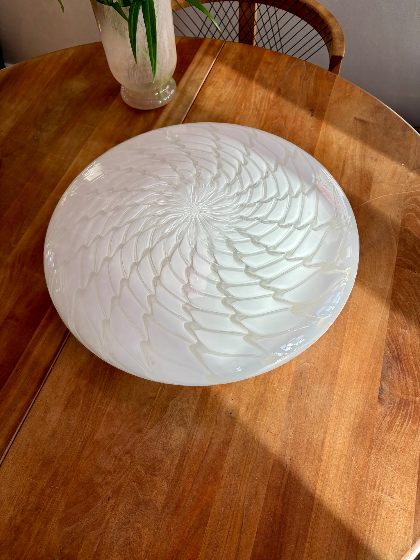 Vintage De Majo peacock plafond i hvid 43 cm