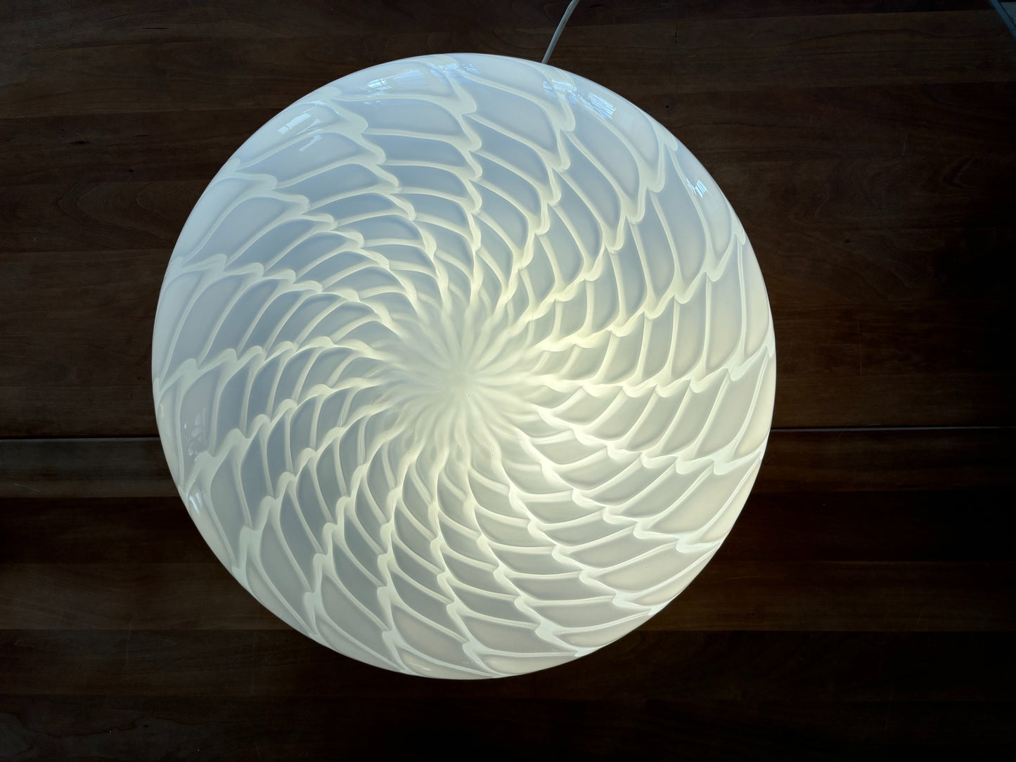 Vintage De Majo peacock plafond i hvid 43 cm