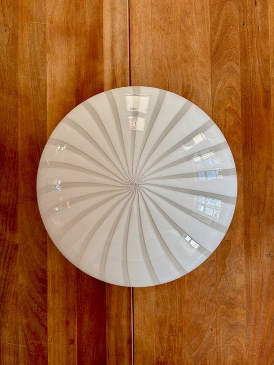 Vintage Murano plafond hvid vertikalt filigrana 35 cm