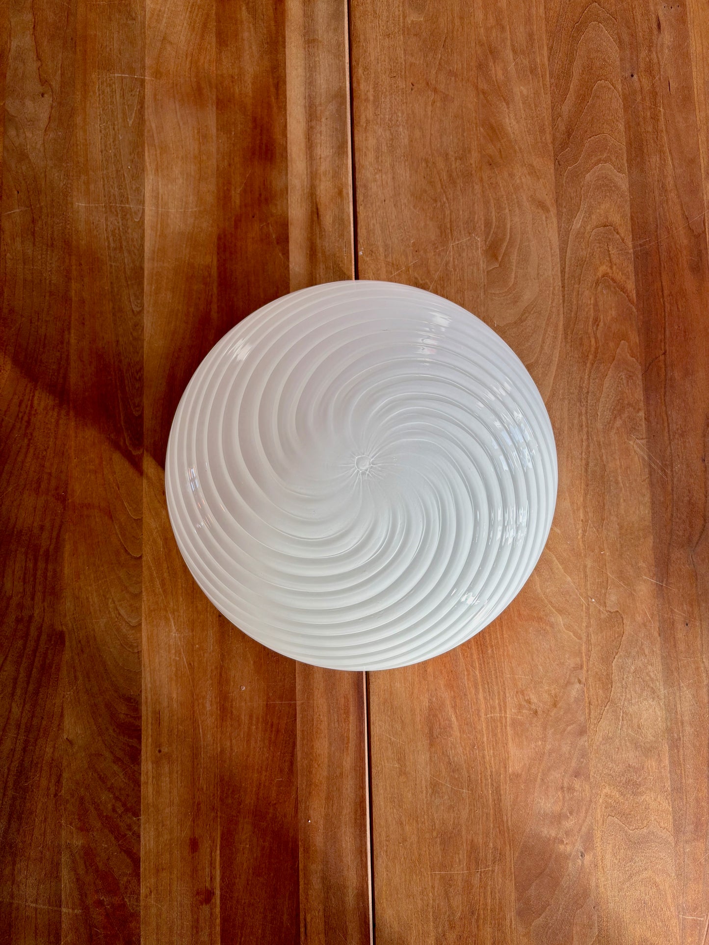 Vintage Murano plafond hvid swirl 27 cm
