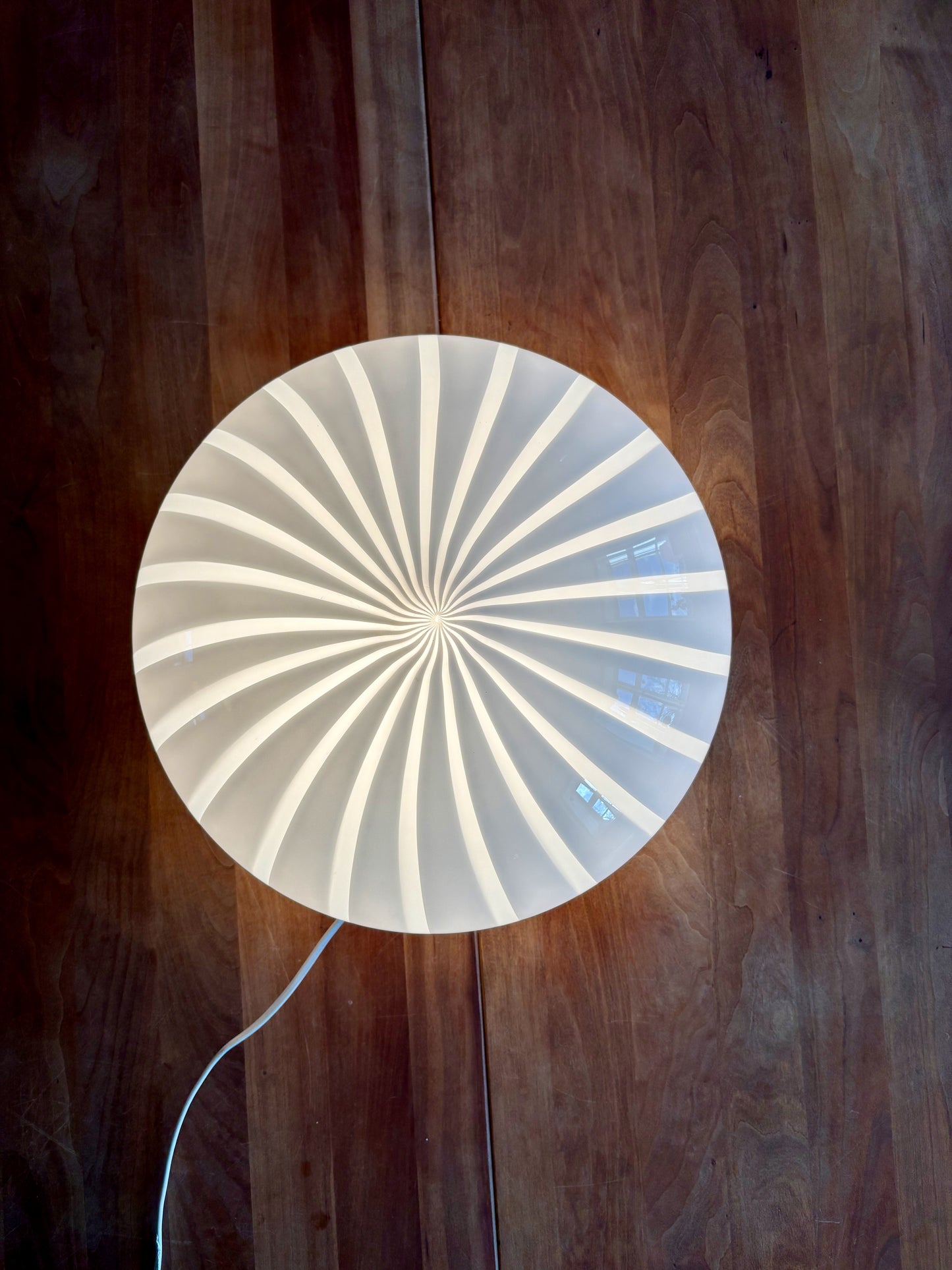 Vintage Murano plafond hvid vertikalt filigrana 35 cm