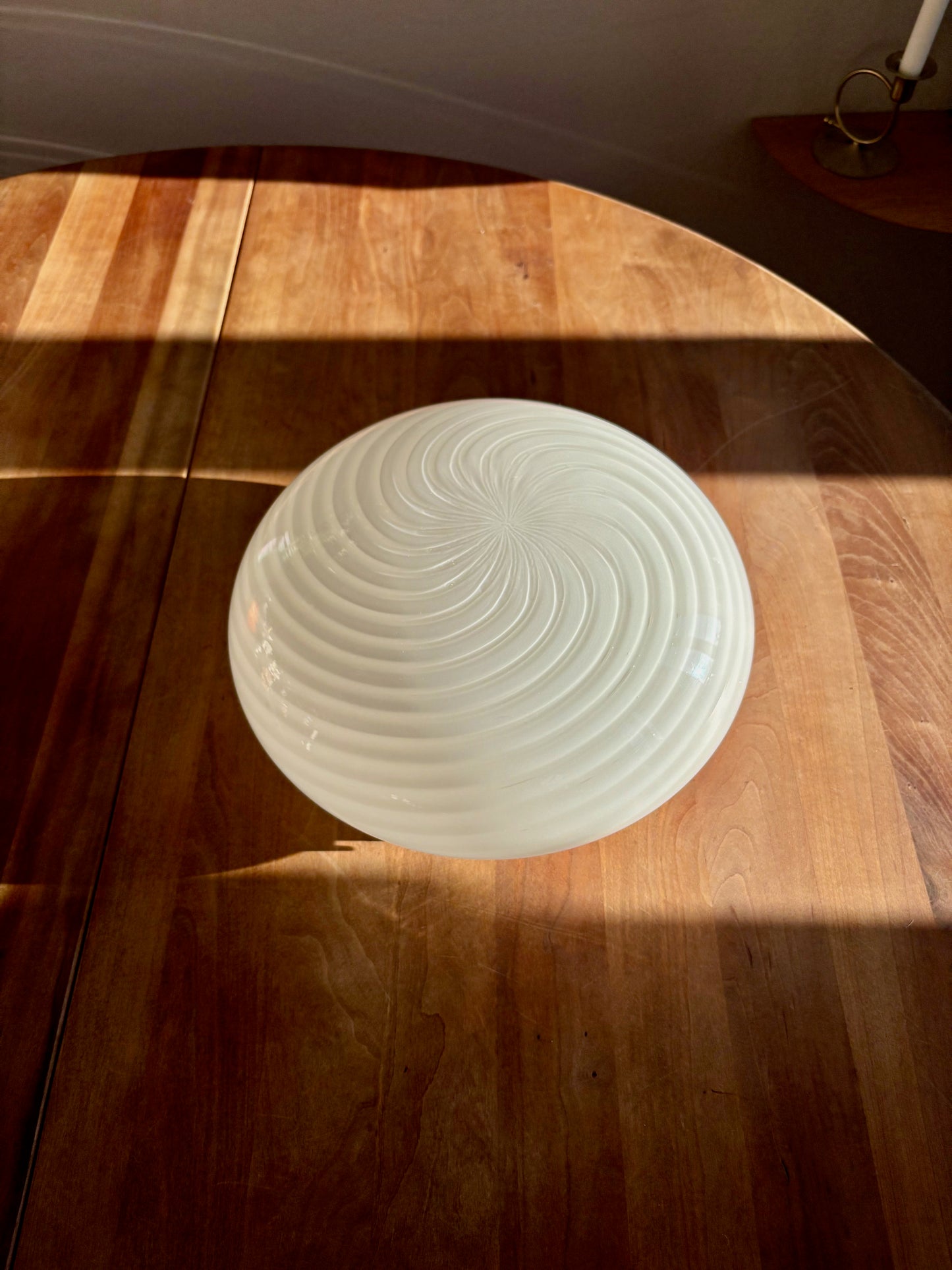 Vintage Murano plafond med hvid swirl 30 cm
