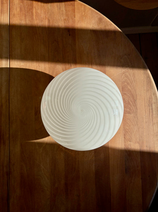 Vintage Murano plafond hvid swirl 30 cm