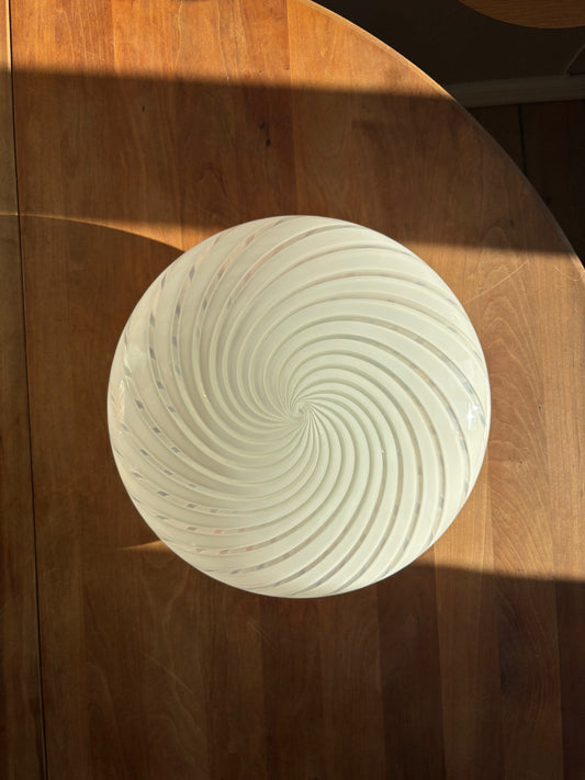 Vintage Murano plafond hvid swirl 32 cm