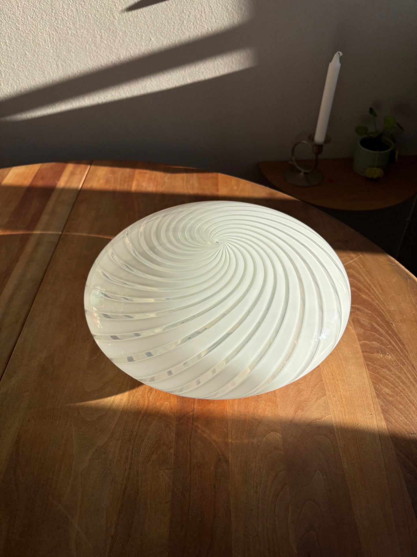 Vintage Murano plafond hvid swirl 32 cm