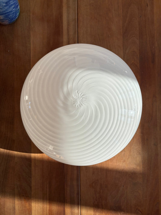 Vintage Murano plafond hvid swirl 38 cm