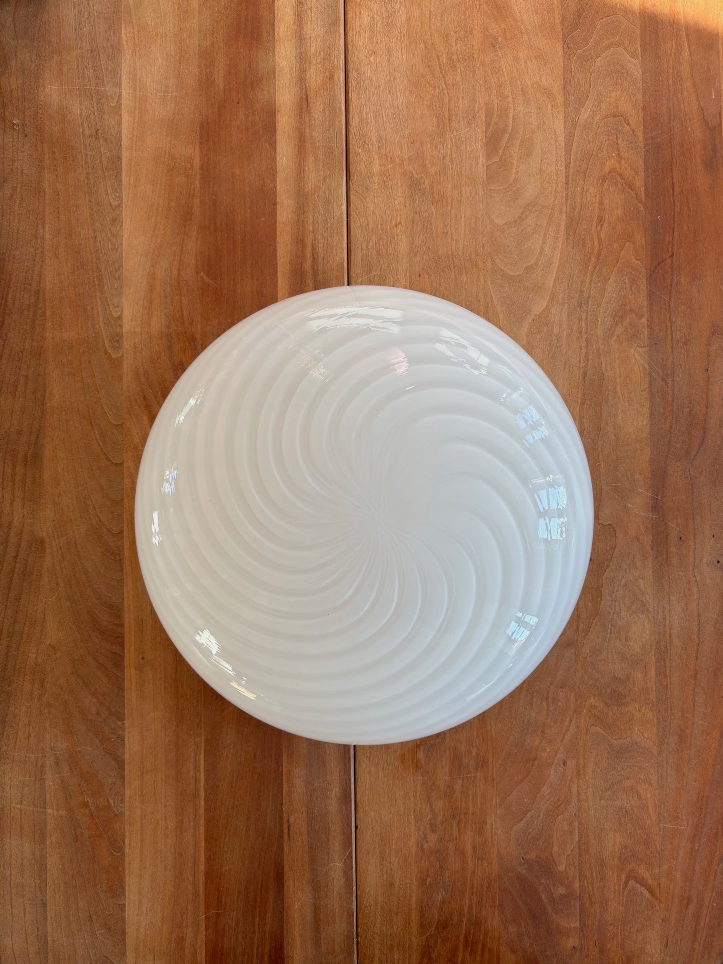 Vintage Murano plafond med hvid swirl 30 cm