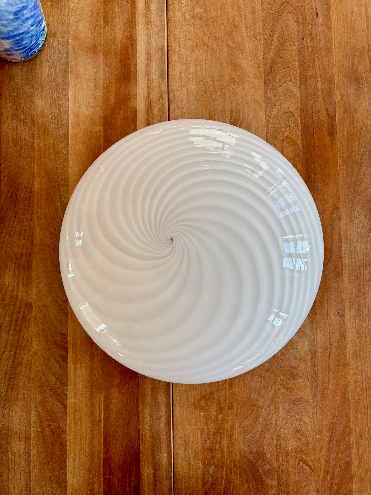 Vintage Murano plafond i hvid swirl 38 cm