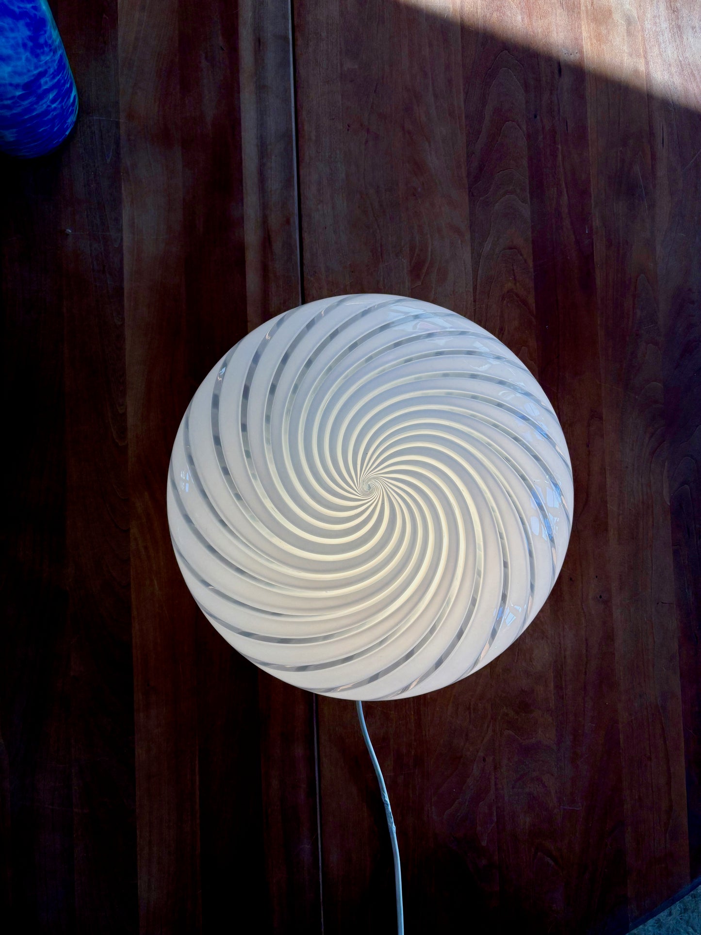Vintage Murano plafond hvid swirl 32 cm