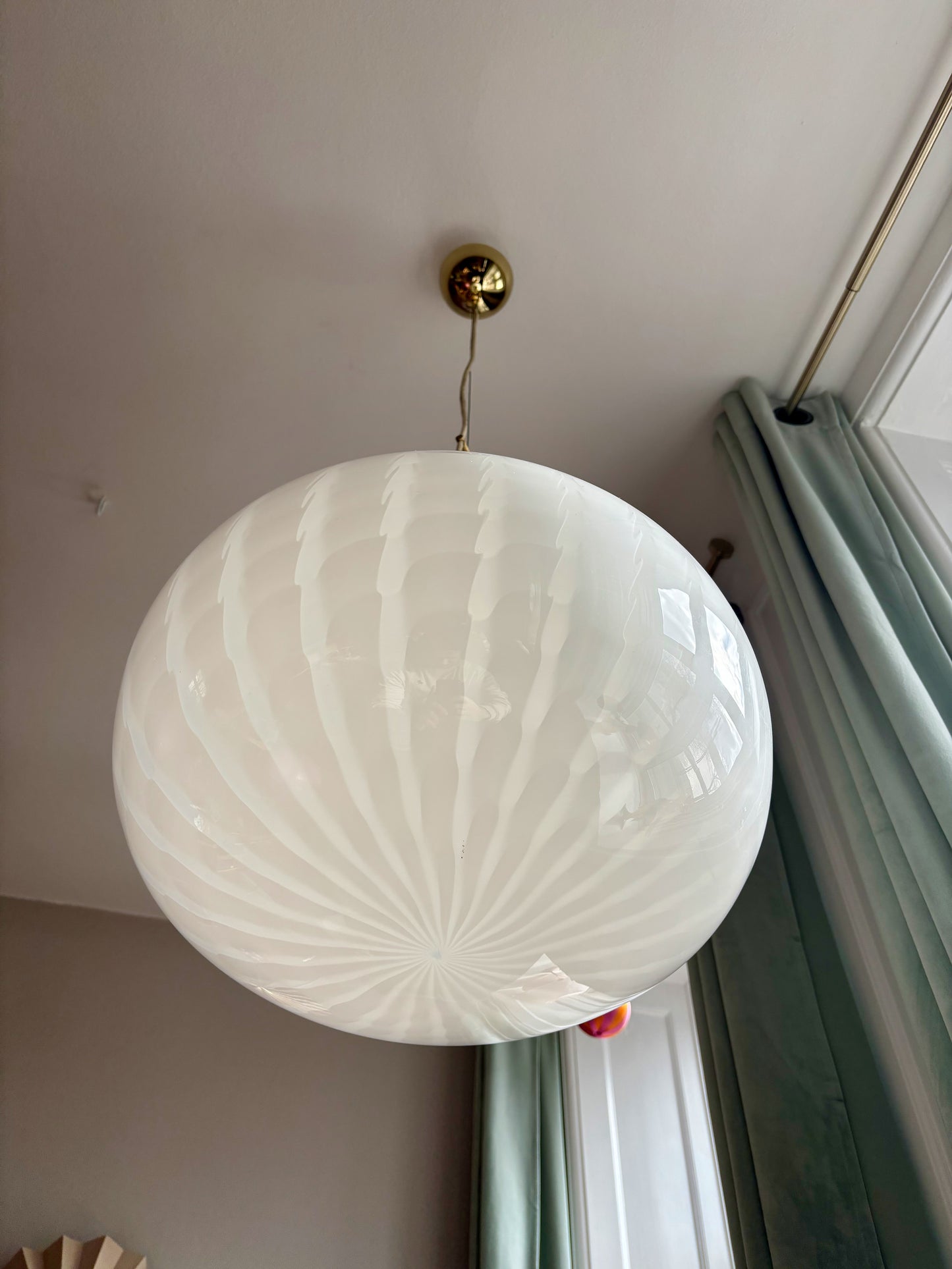 Vintage Murano pendel med peacock mønster 43 cm