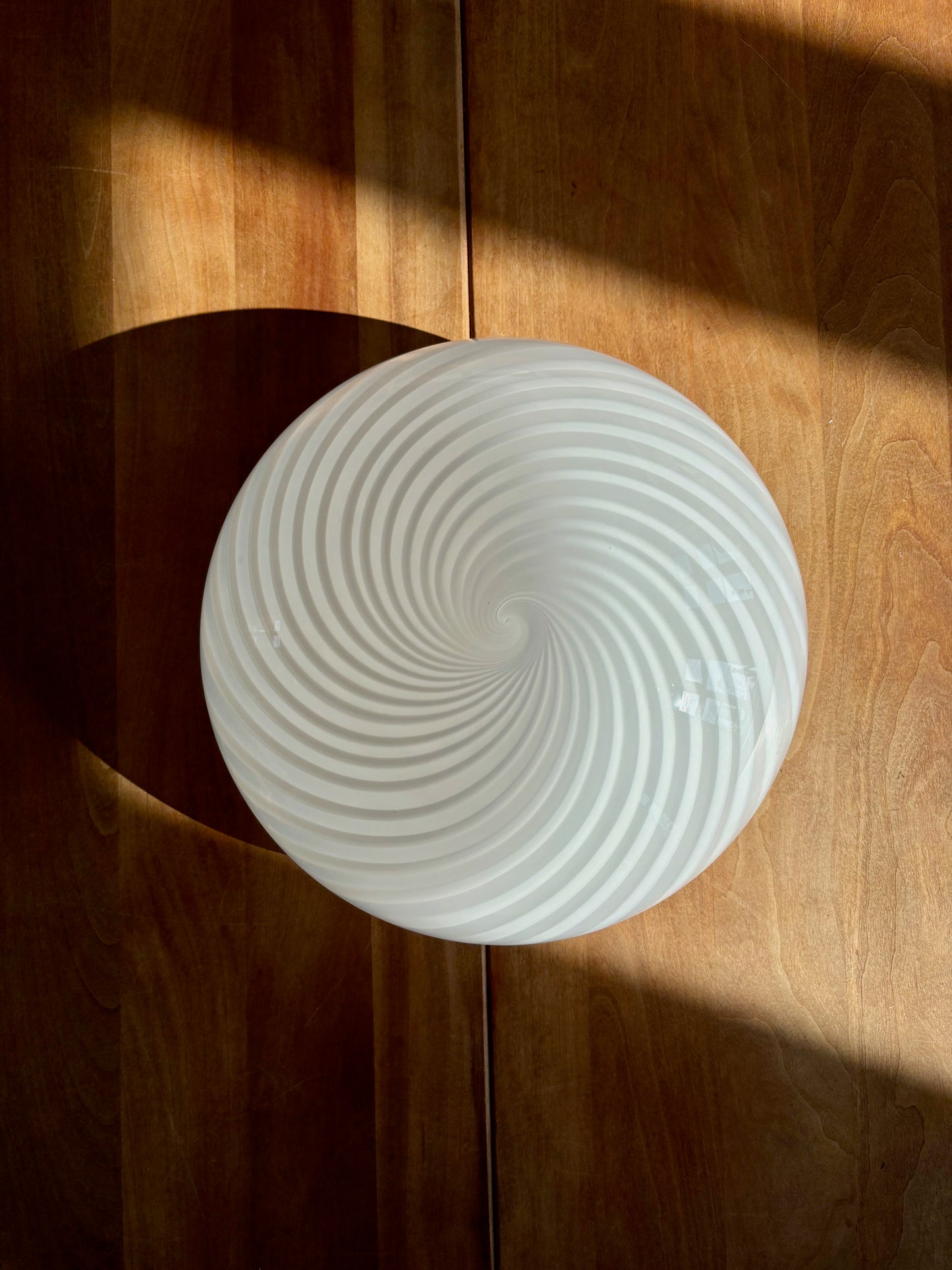 Vintage Murano plafond hvid swirl 26 cm