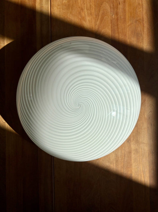 Vintage Murano plafond hvidt swirl 40 cm