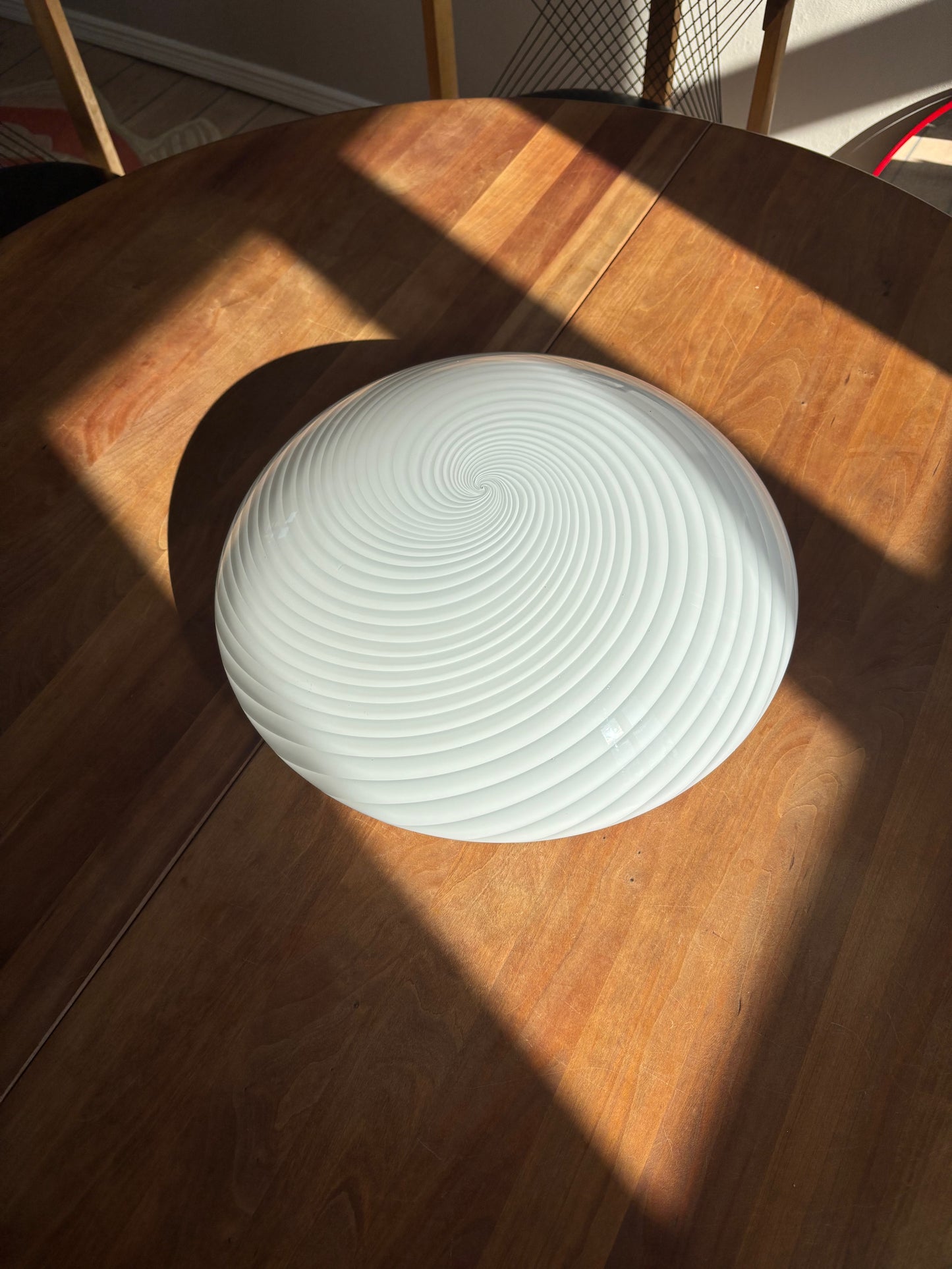 Vintage Murano plafond hvidt swirl 40 cm