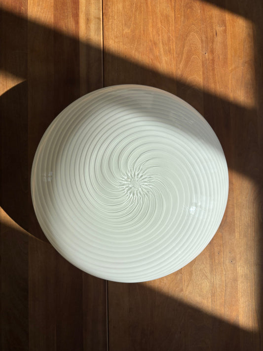 Vintage Effetre Murano plafond hvidt swirl 37 cm