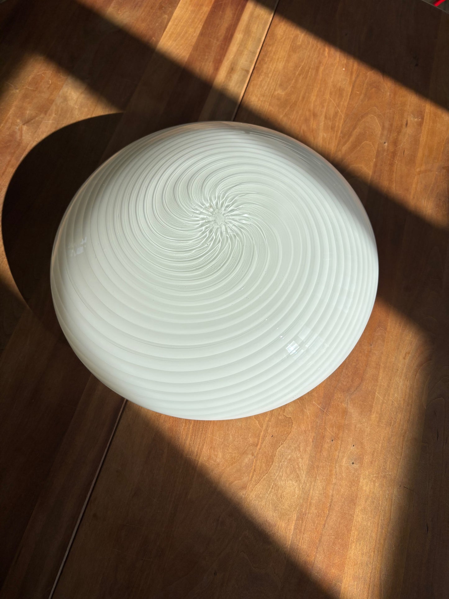 Vintage Effetre Murano plafond hvidt swirl 37 cm