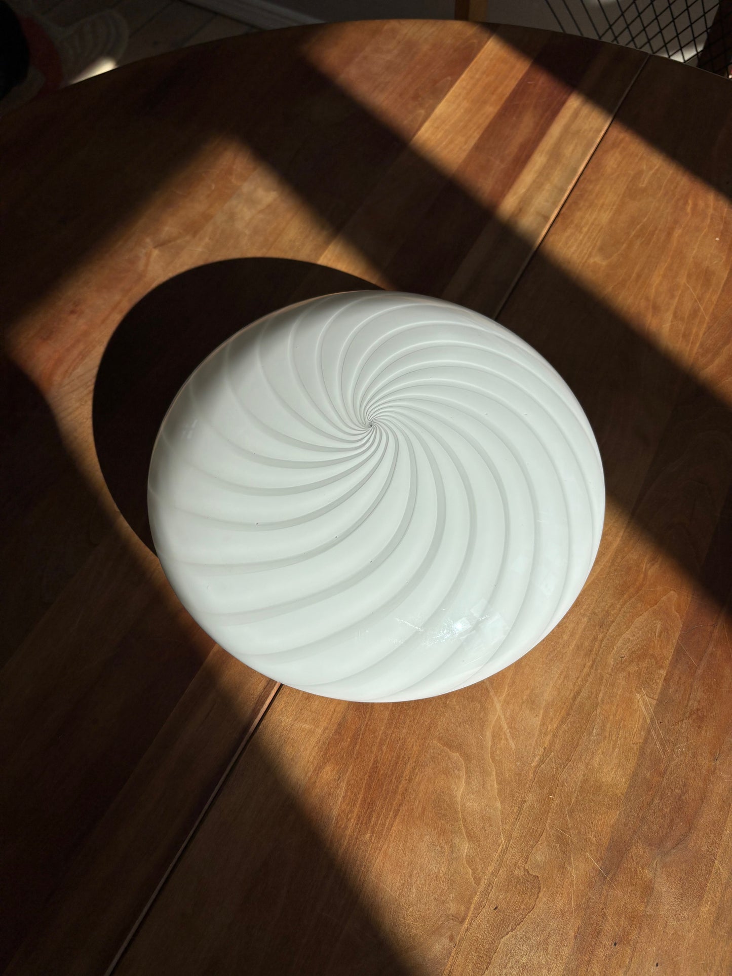 Vintage Murano plafond hvidt swirl 29 cm