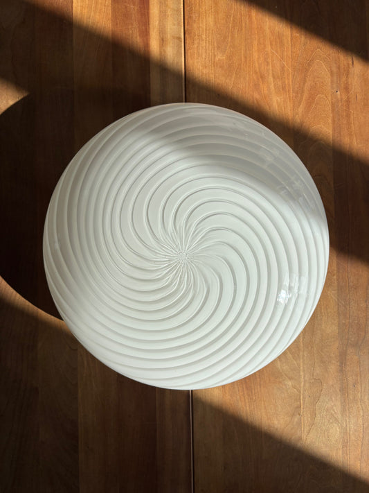 Vintage Murano plafond hvidt swirl 35 cm