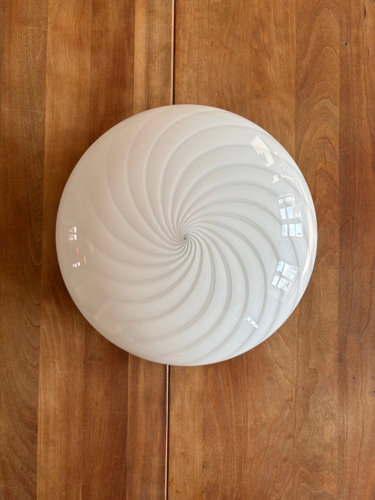 Vintage Murano plafond hvidt swirl 29 cm