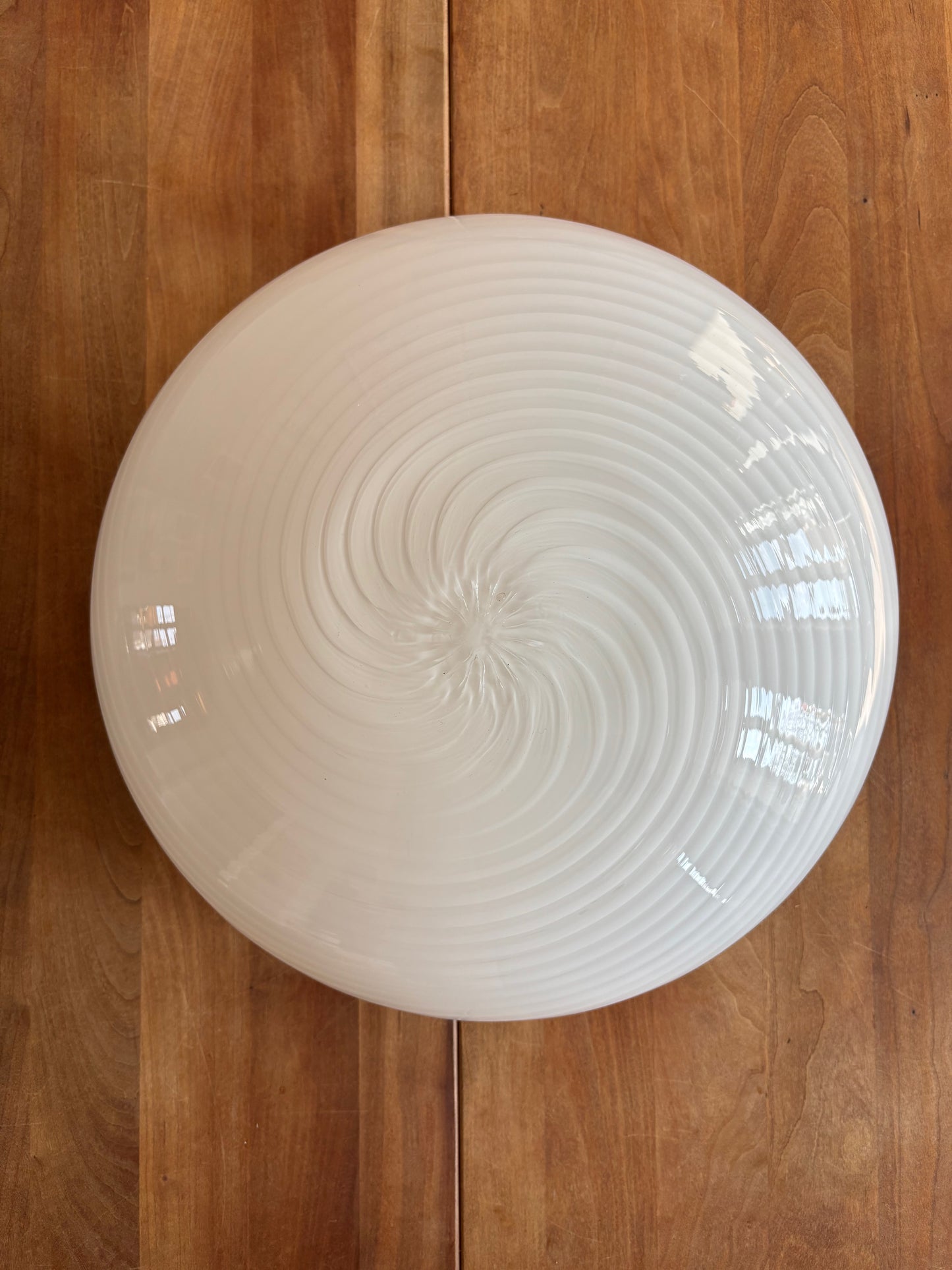 Vintage Effetre Murano plafond hvidt swirl 37 cm