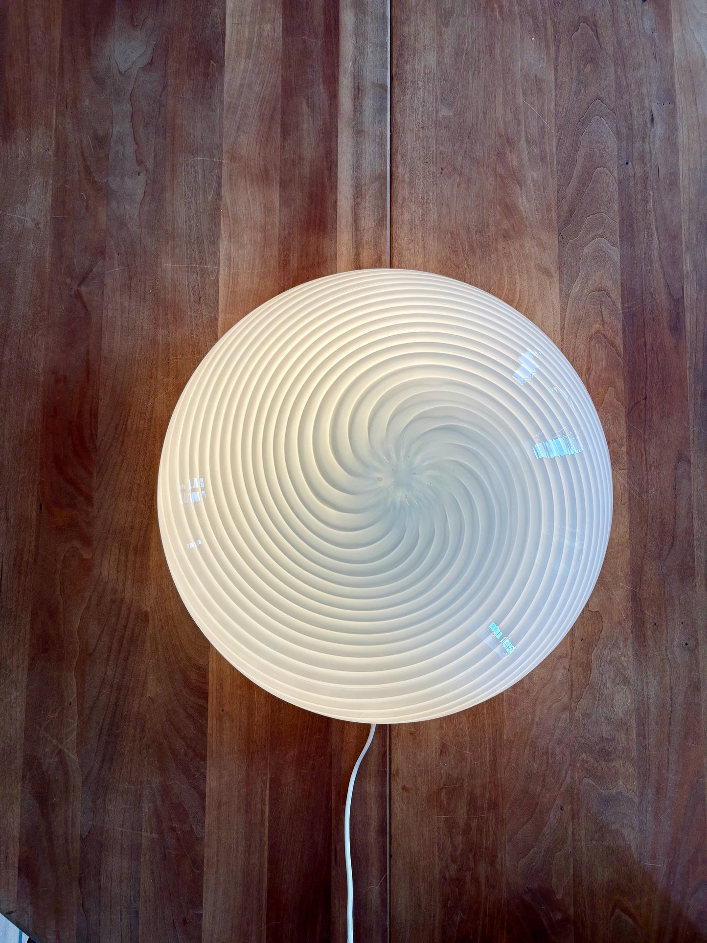 Vintage Effetre Murano plafond hvidt swirl 37 cm