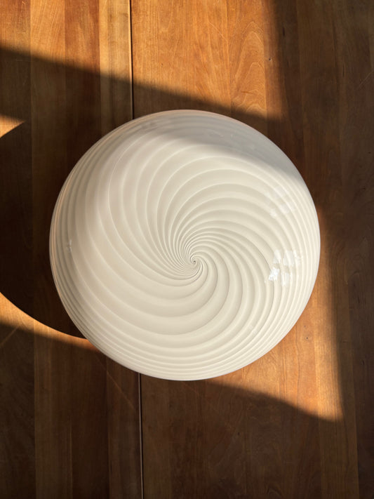 Vintage Murano plafond hvidt swirl 40 cm