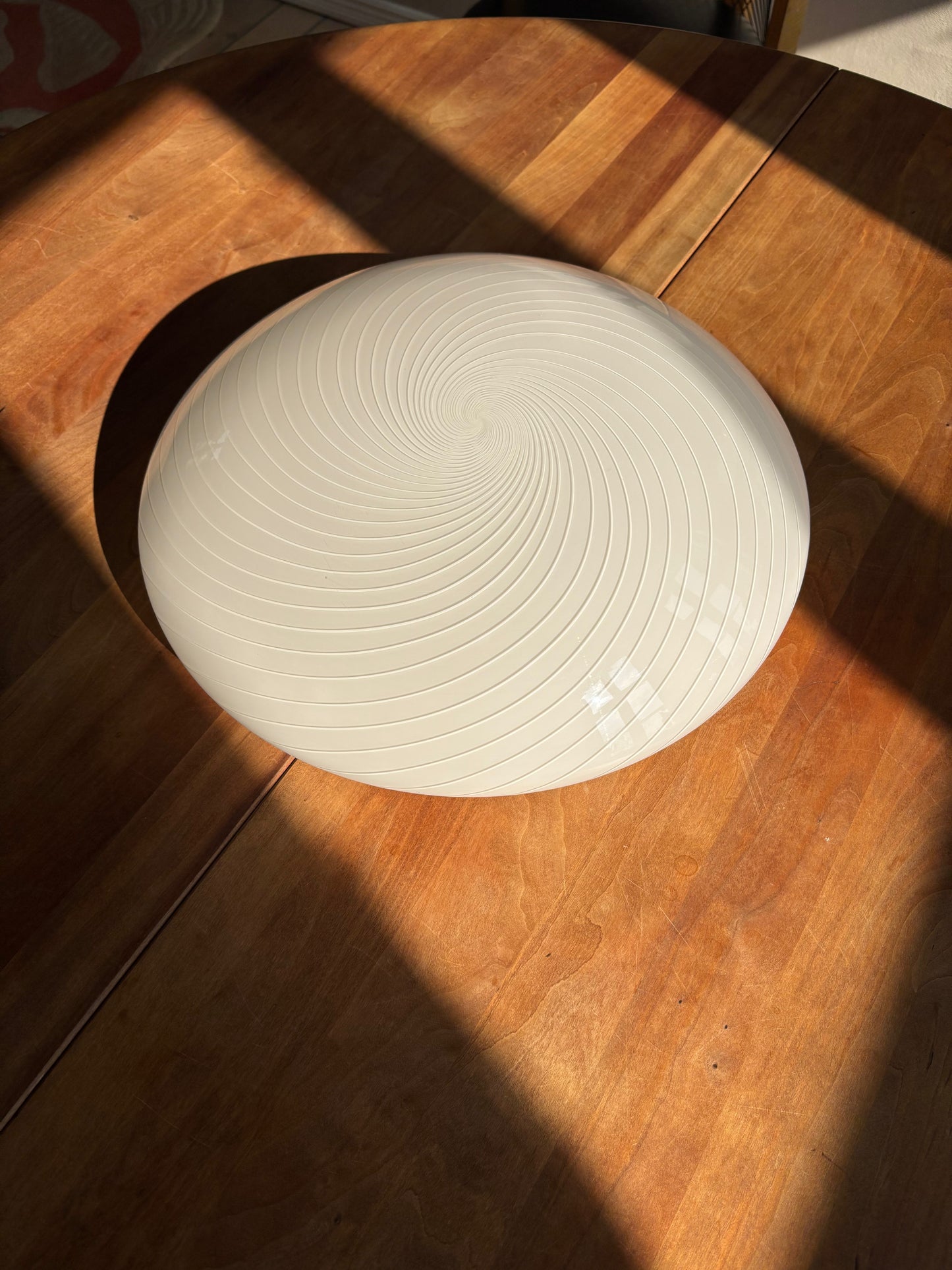 Vintage Murano plafond hvid m. hvidt swirl 40 cm