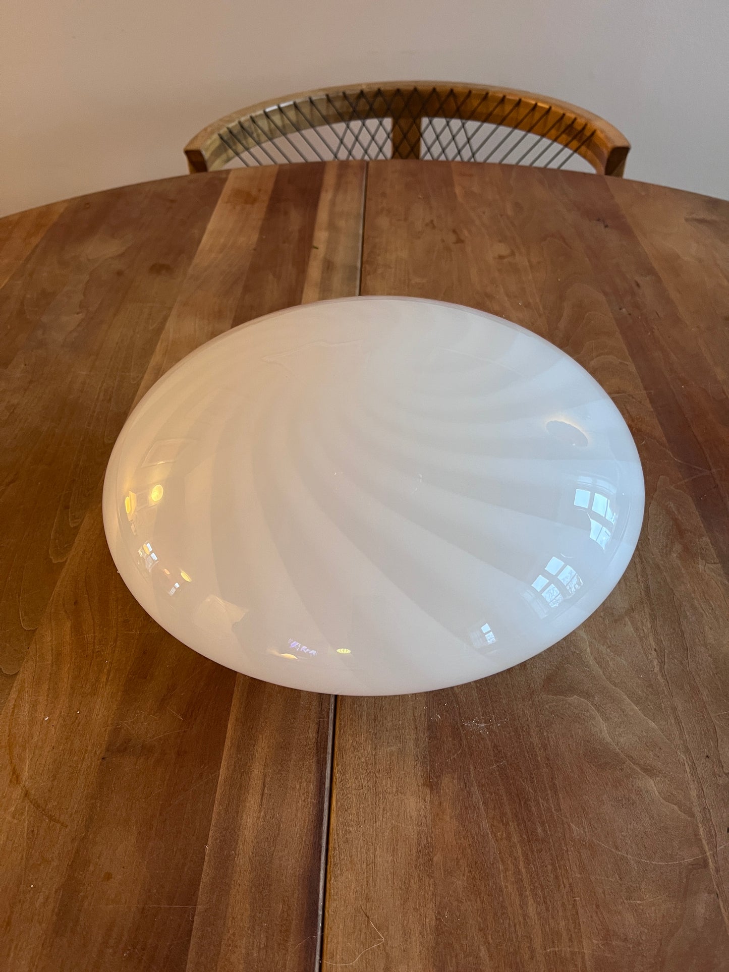 Vintage Murano plafond med hvidt swirl 30 cm