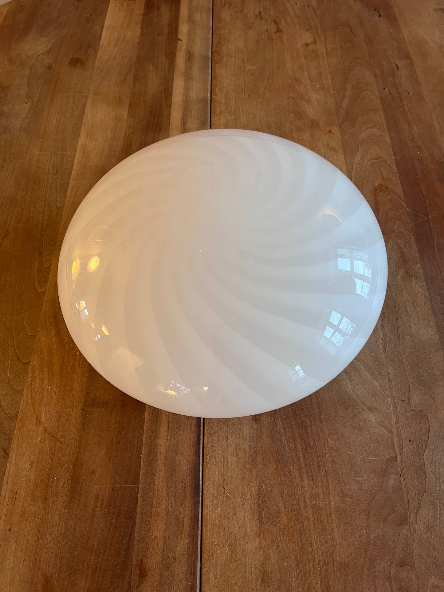 Vintage Murano plafond med hvidt swirl 30 cm