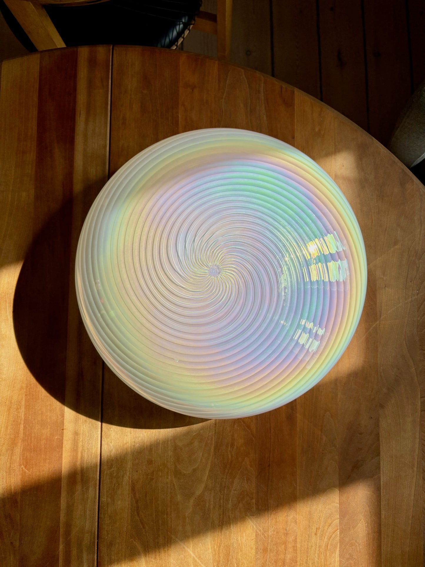 Vintage Effetre Murano plafond iriserende swirl 38 cm