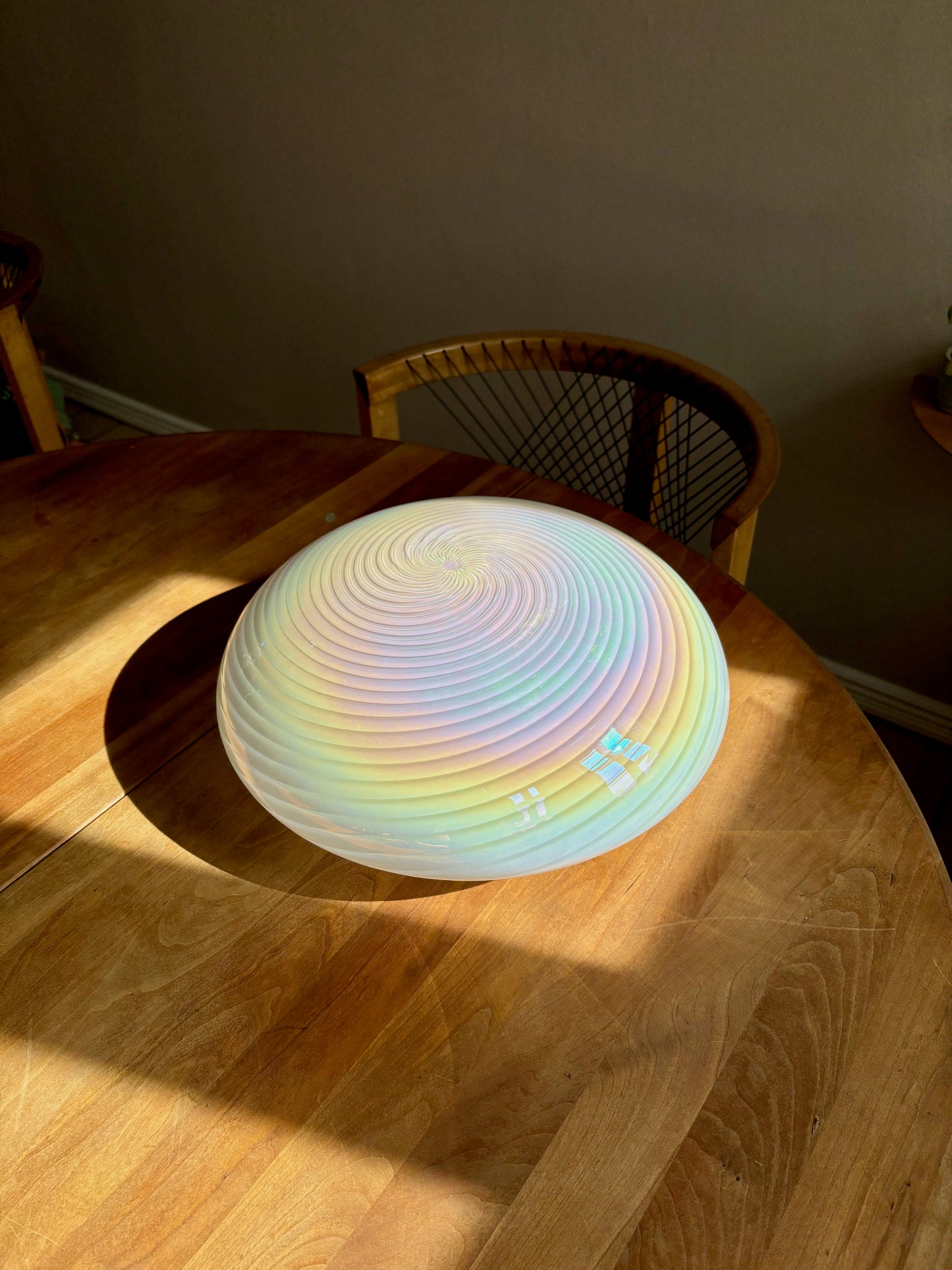 Vintage Effetre Murano plafond iriserende swirl 38 cm