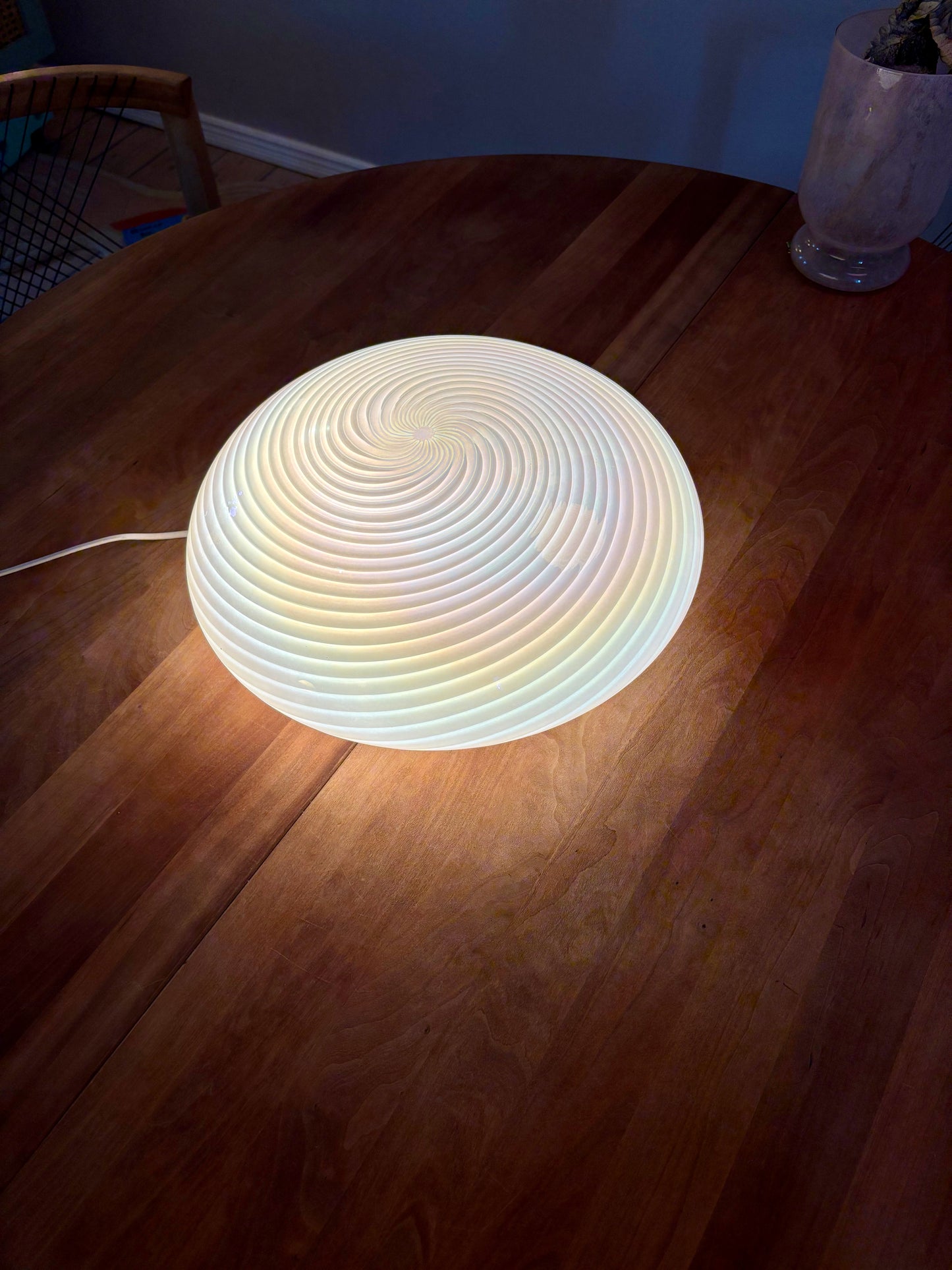 Vintage Effetre Murano plafond iriserende swirl 38 cm