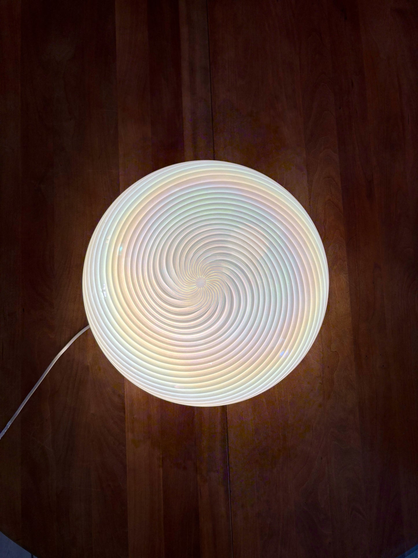 Vintage Effetre Murano plafond iriserende swirl 38 cm