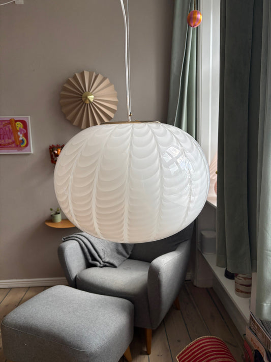 Vintage Murano pendel med peacock mønster 42 cm