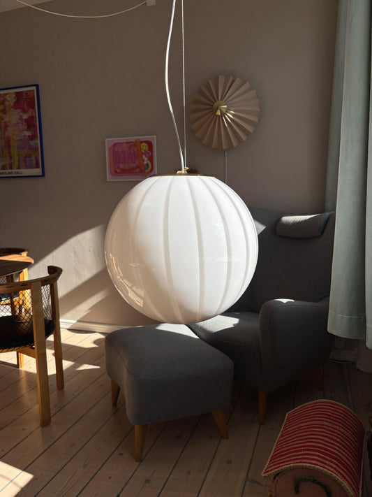 Murano loftslampe med beige vertikale striber i 40 cm