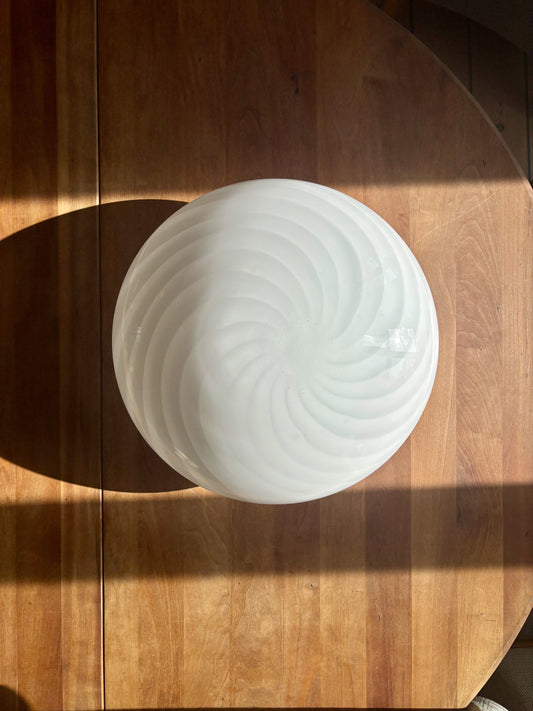 Vintage Murano plafond hvidt swirl 36 cm