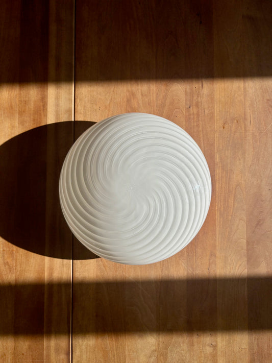 Vintage De Majo Murano plafond hvidt swirl 26 cm