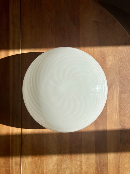 Vintage Murano plafond hvidt swirl 35 cm
