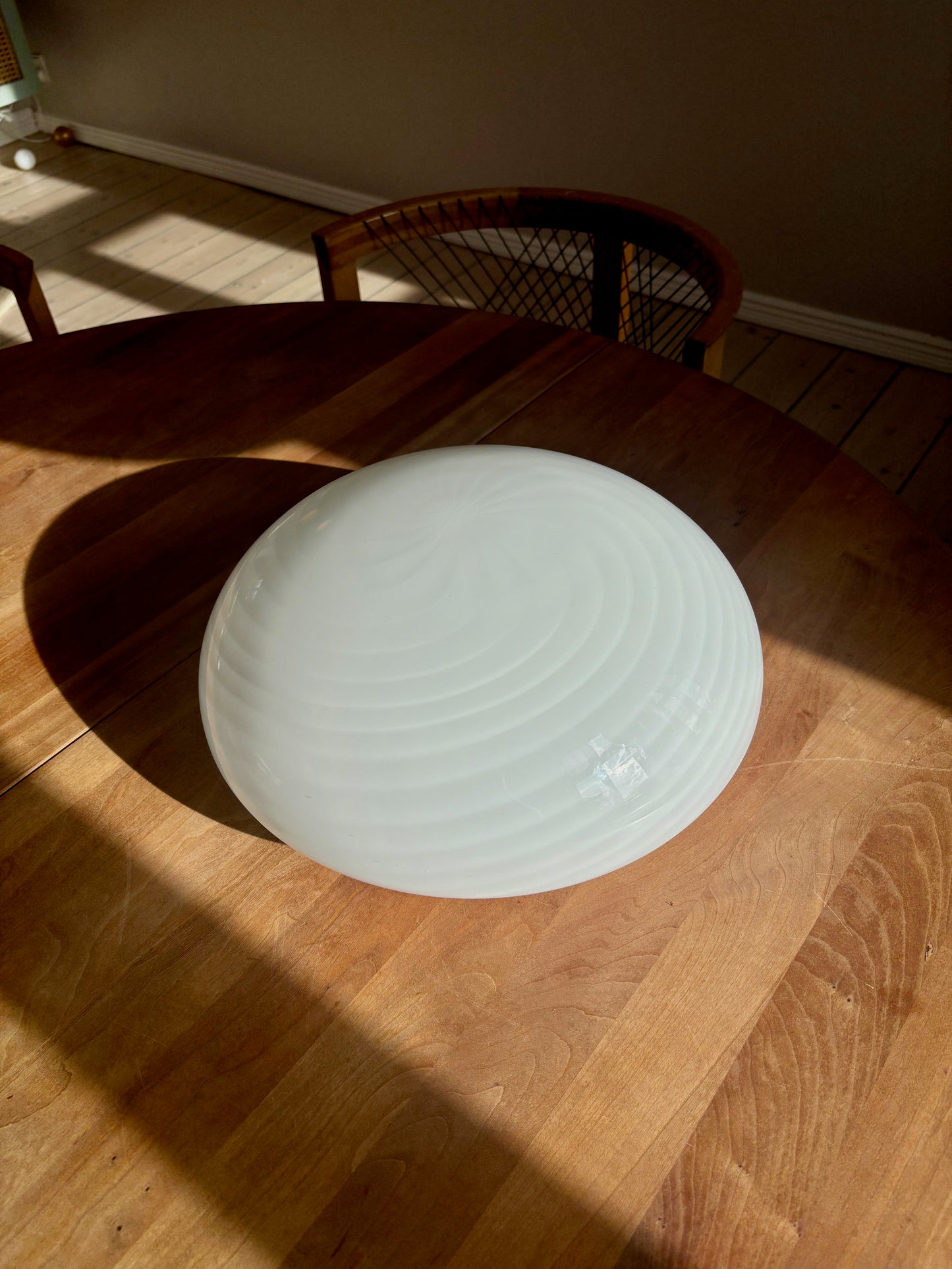 Vintage Murano plafond hvidt swirl 35 cm