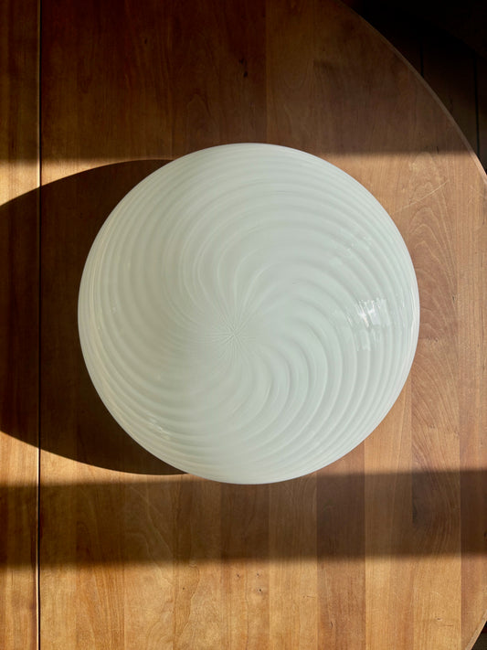 Vintage Murano plafond hvidt swirl 37 cm
