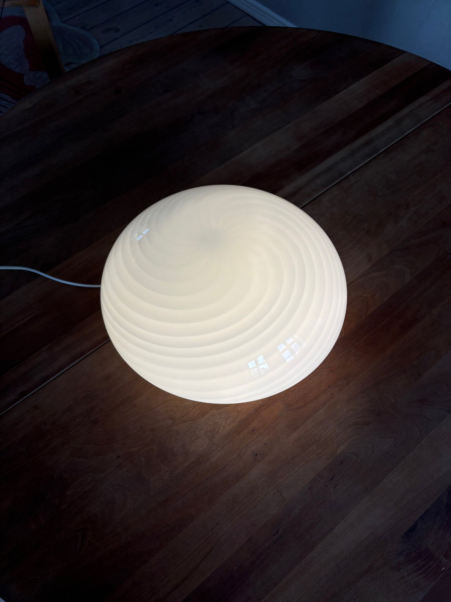 Vintage Murano plafond hvidt swirl 35 cm