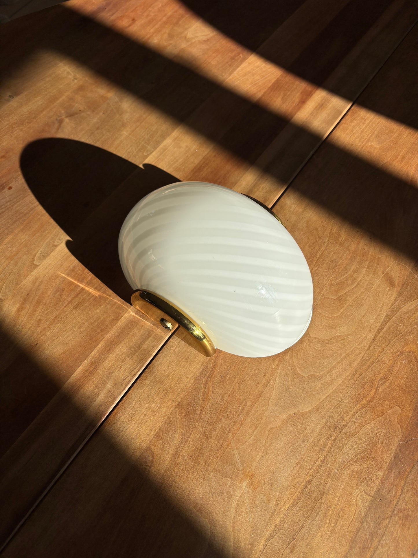 Vintage Murano muslinge væglampe i hvid swirl