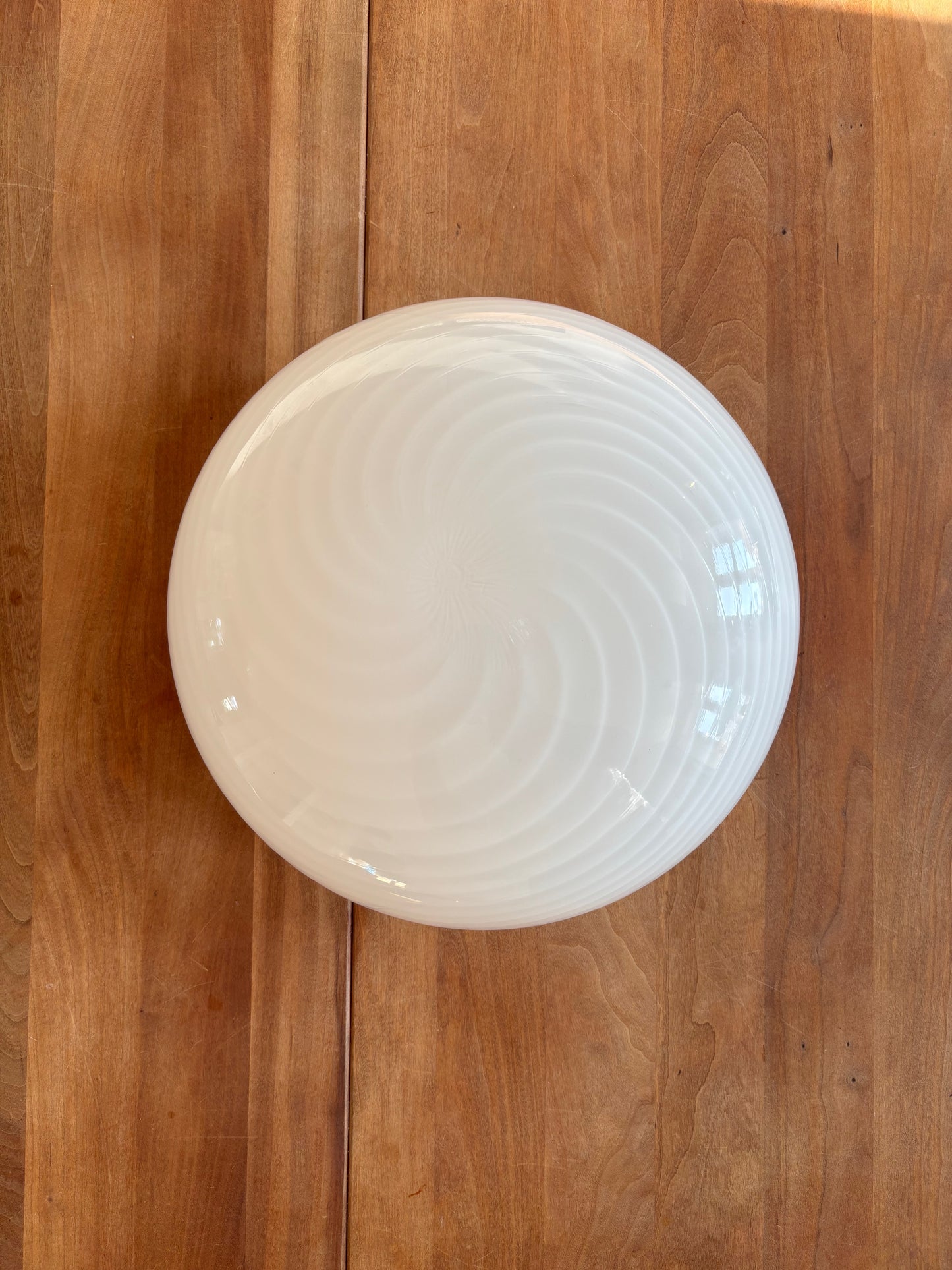 Vintage Murano plafond 30 cm i hvidt swirl