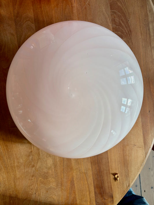 Vintage lyserød Murano plafond i swirl 36 cm