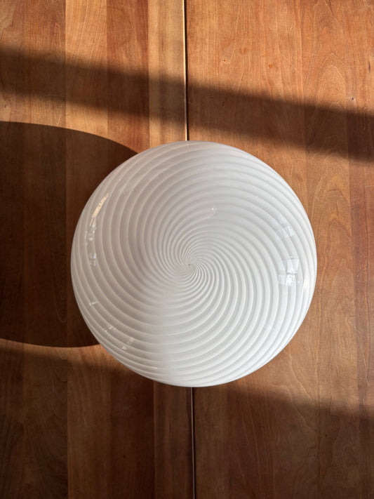 Vintage Murano plafond med hvidt swirl 30 cm