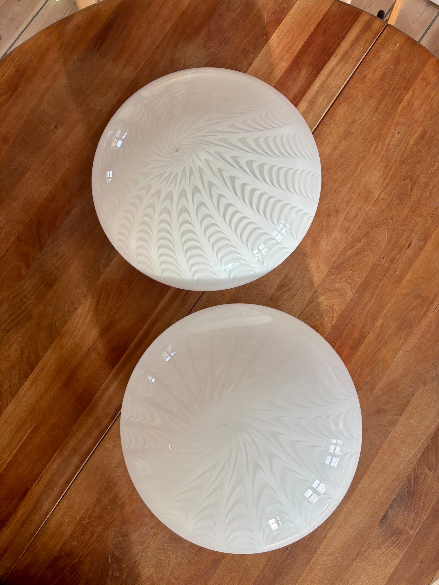 Vintage Murano hvid peacock plafond 38 cm