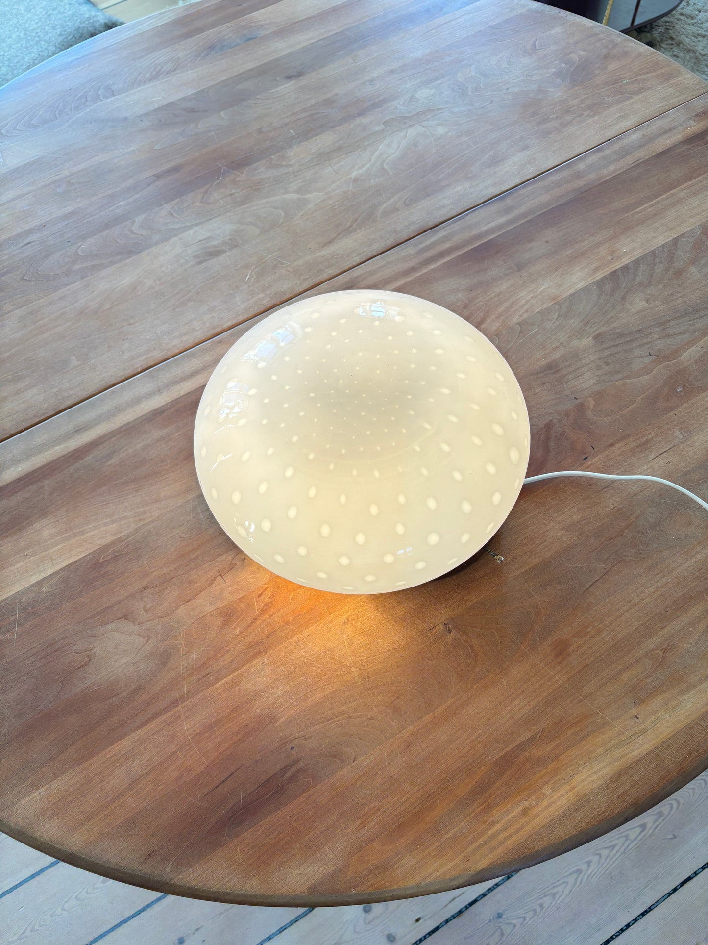 Vintage Murano plafond i hvid bullicante 28 cm