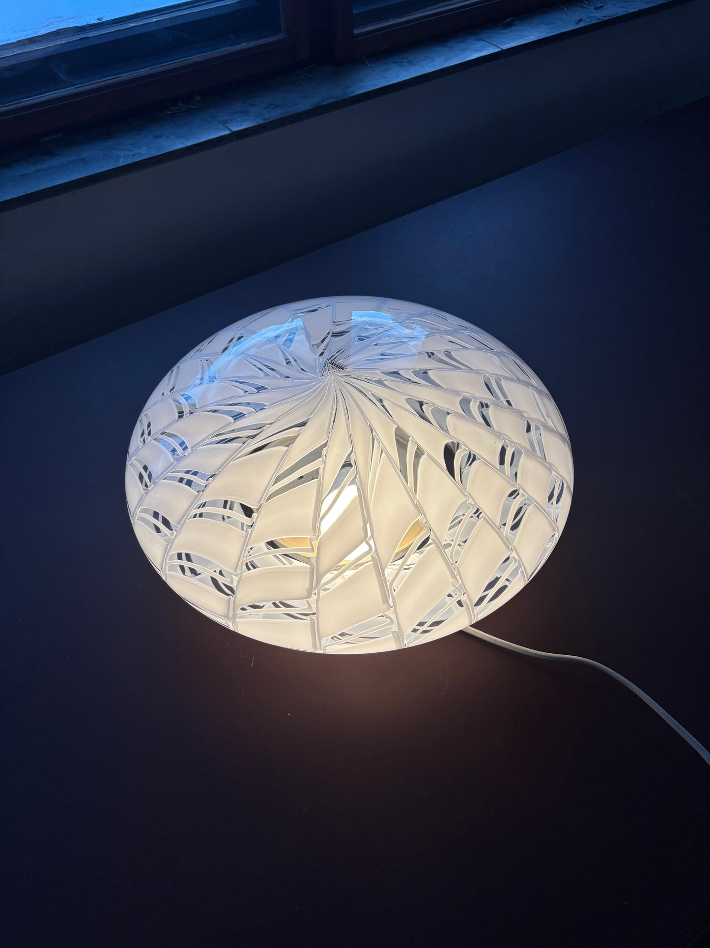 Vintage Murano hvid peacock plafond 38 cm