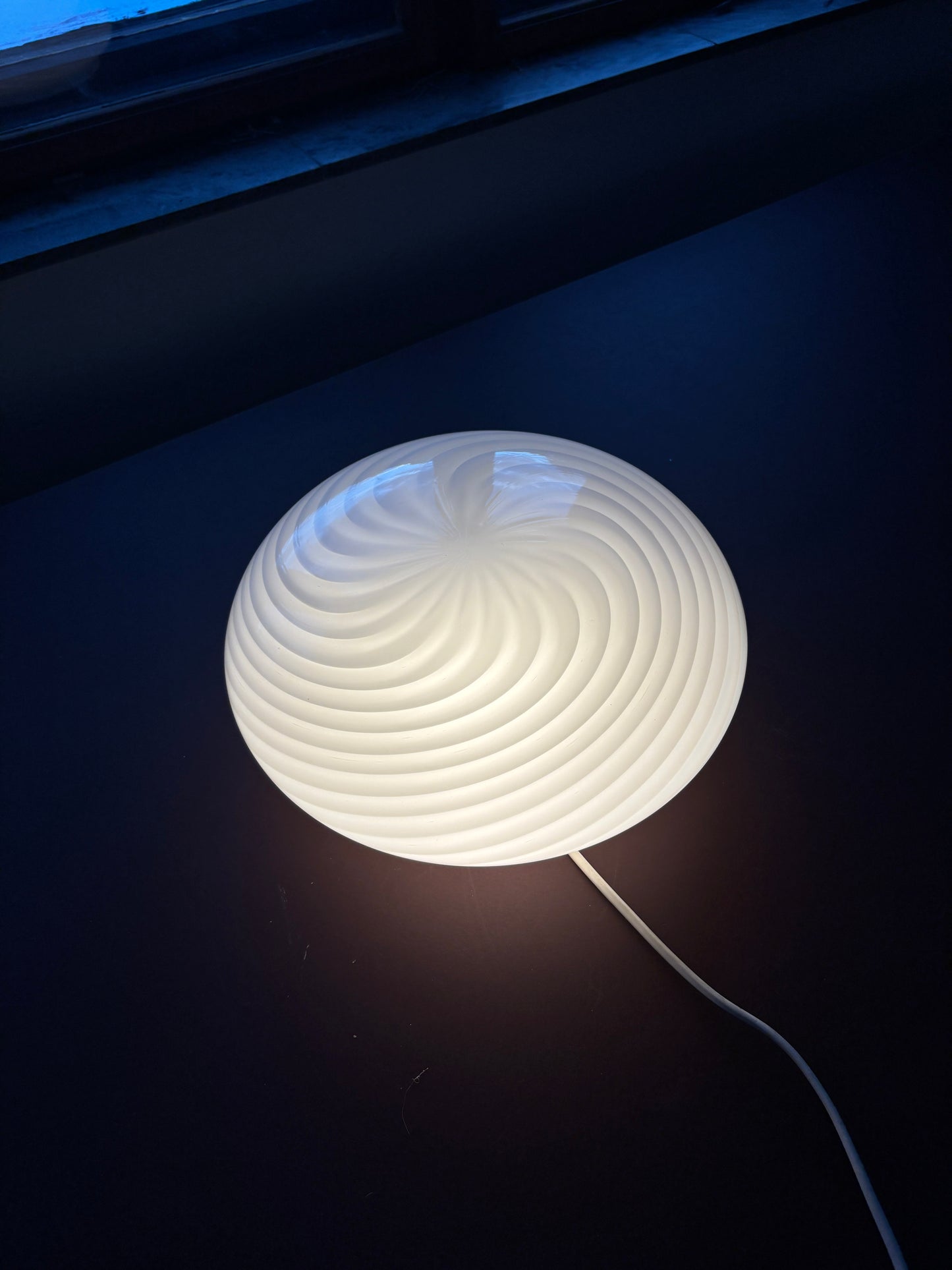 Vintage Murano plafond med hvidt swirl 30 cm