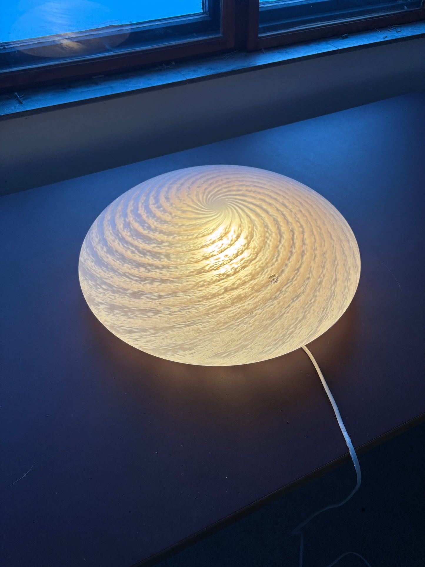 Sjælden vintage Murano plafond lyserødt mønster 45 cm